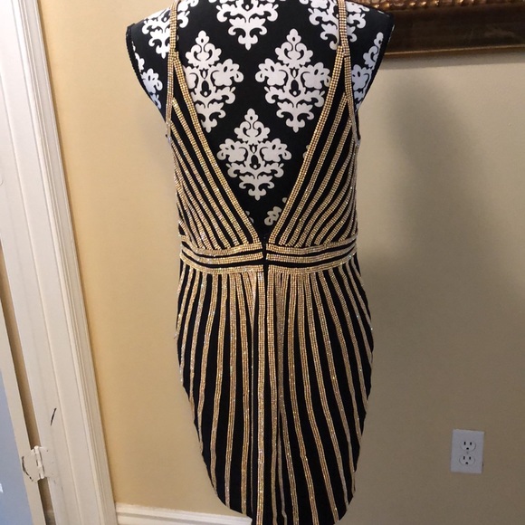 ⭐️Jovani Iridescent crystal beaded deep v back lined dress - Picture 8 of 16